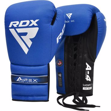 RDX Apex A4 Laces Boxing Gloves -blue